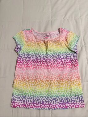 Rainbow Leopard Stripe Short Sleeve Tee